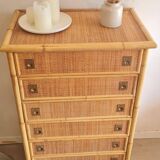 Dal Vera rattan chest of drawers, Italy circa 1970