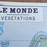 School poster wall map rossignol montmorillon le monde vegetation 1-2