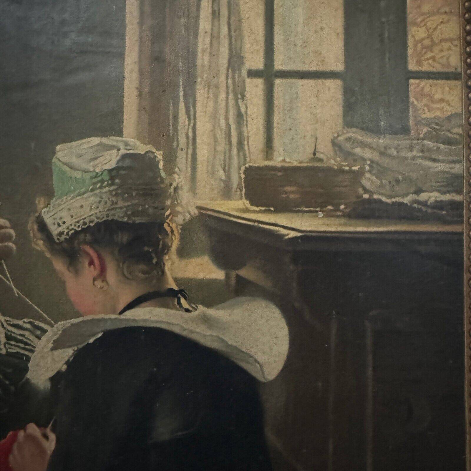 Sign read on cardboard illustrated with two Breton women in costume