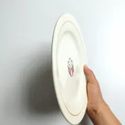 Iron earth plate Salins model without worry old cream flowers