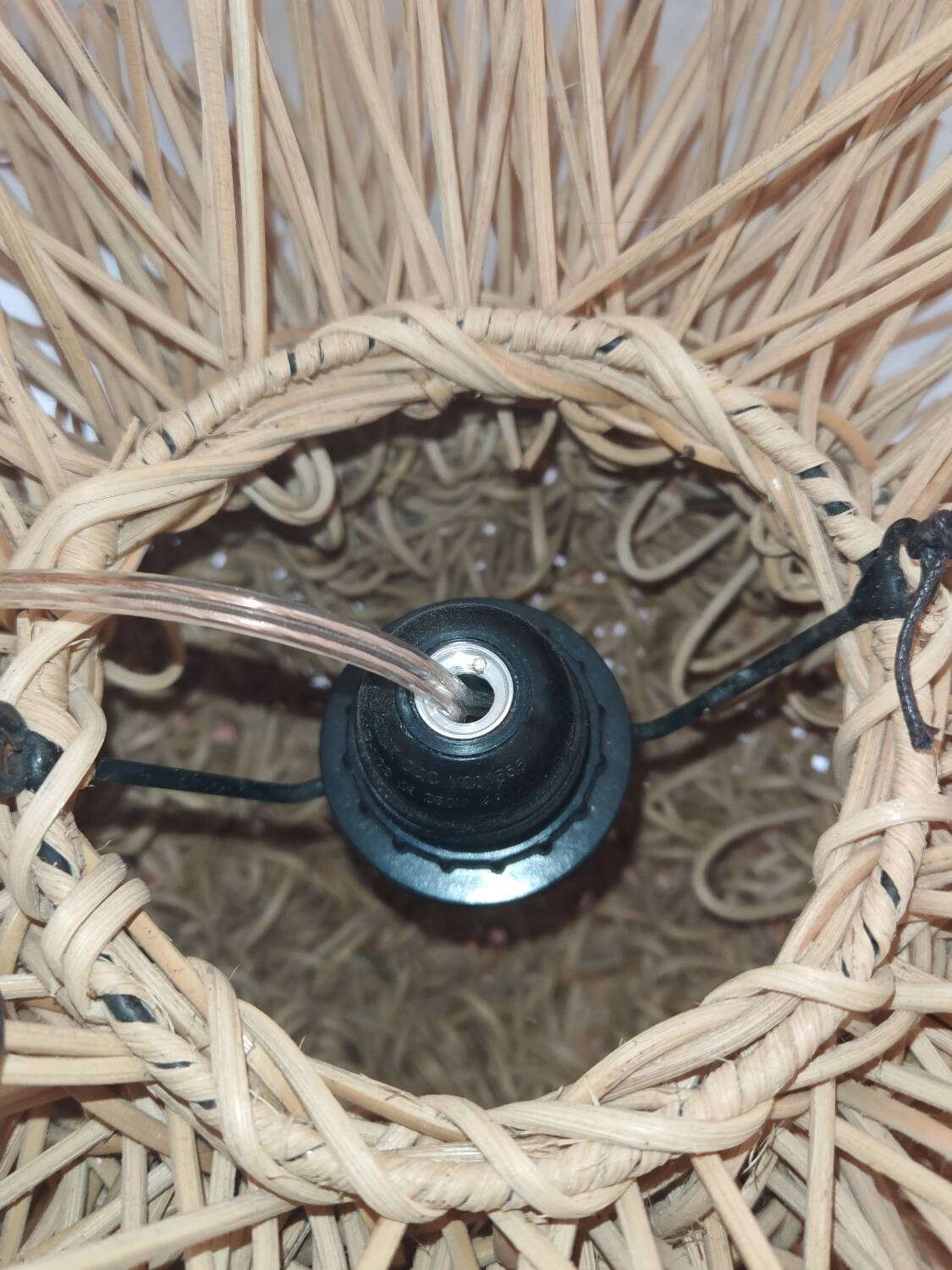 Vintage rattan pendant chandelier