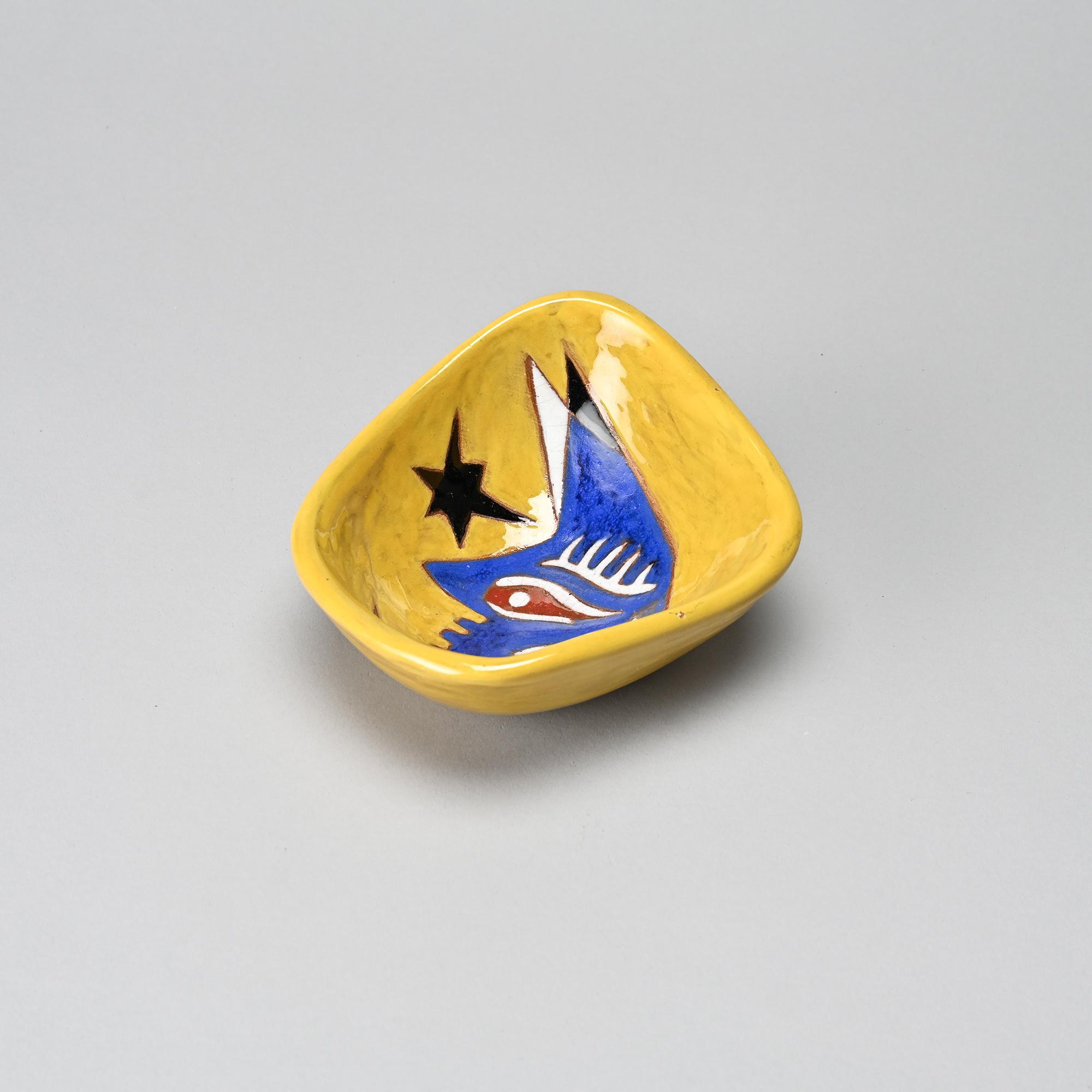Ceramic cup, design by Jean Lurçat, Sant Vicens workshop, numbered edition.