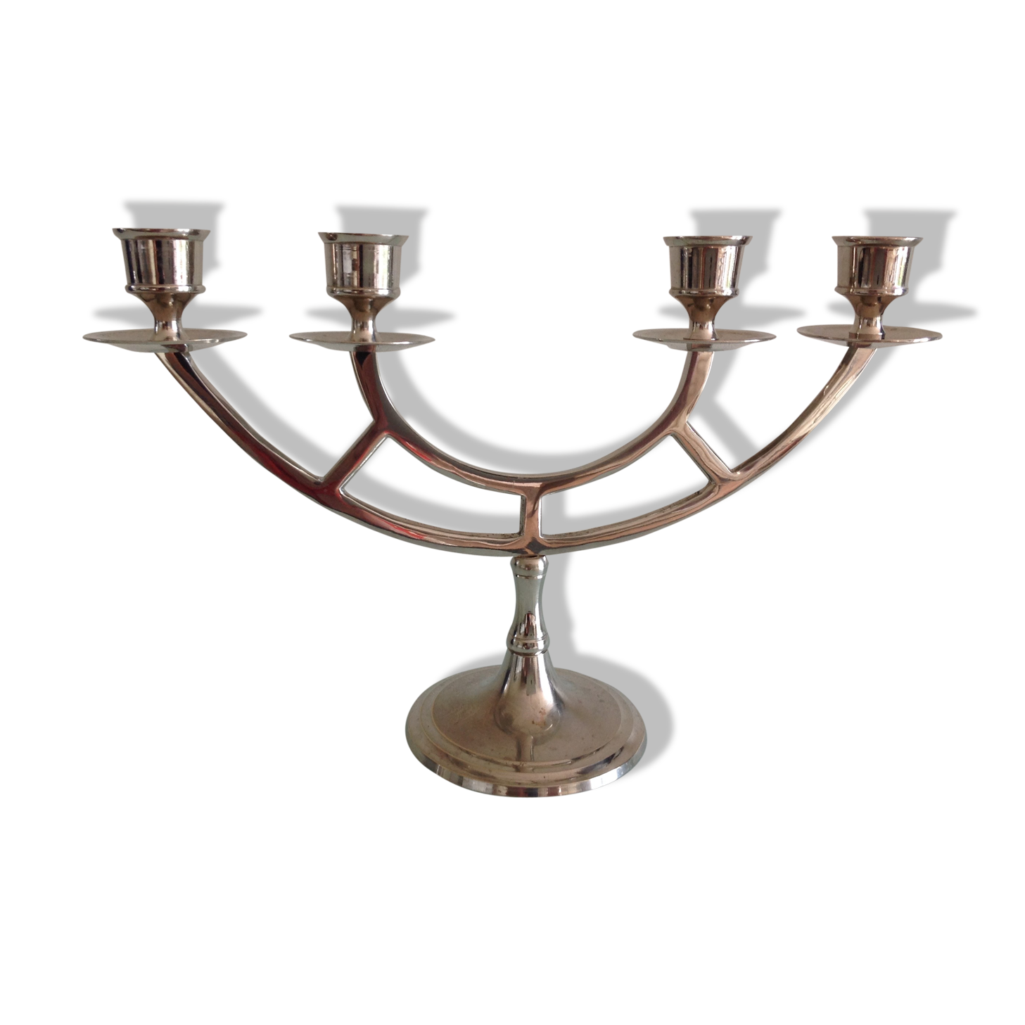 70-year-old chrome/vintage metal straight-line chandelier