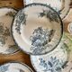 Set of 8 vintage flat ironstone plates - Mismatched -