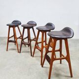 Vintage Danish design teak barstools OD 61 Erik Buch O.D. Møbler