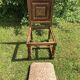 Series of 6 Chairs Neo Basque Wood Carved Cross Basque + Assise Fabric Vintage