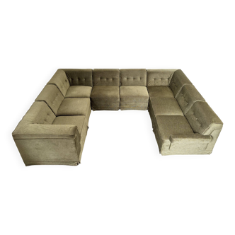 Grand canapé modulable en U, années 1970