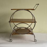 Art deco rolling bar cart, hungary 1930s