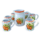 Chic vintage service campaign grès Digoin jug cup mug handmade