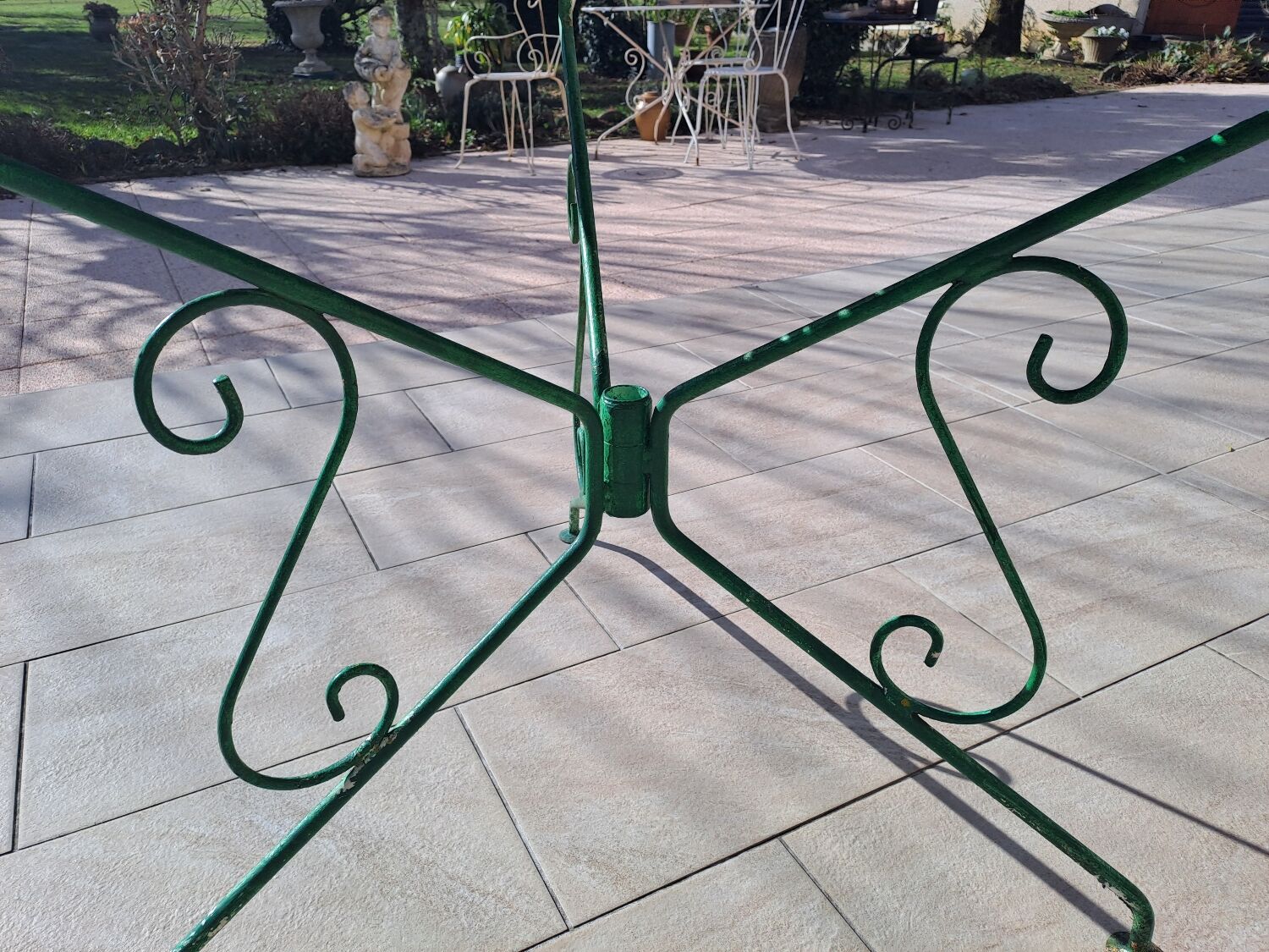 Wrought iron garden table