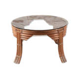 Table basse vintage en rotin