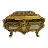 Jewelry box in gilded bronze with two patinas 20th century