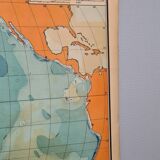 Large vintage school wall map – Pacific Ocean