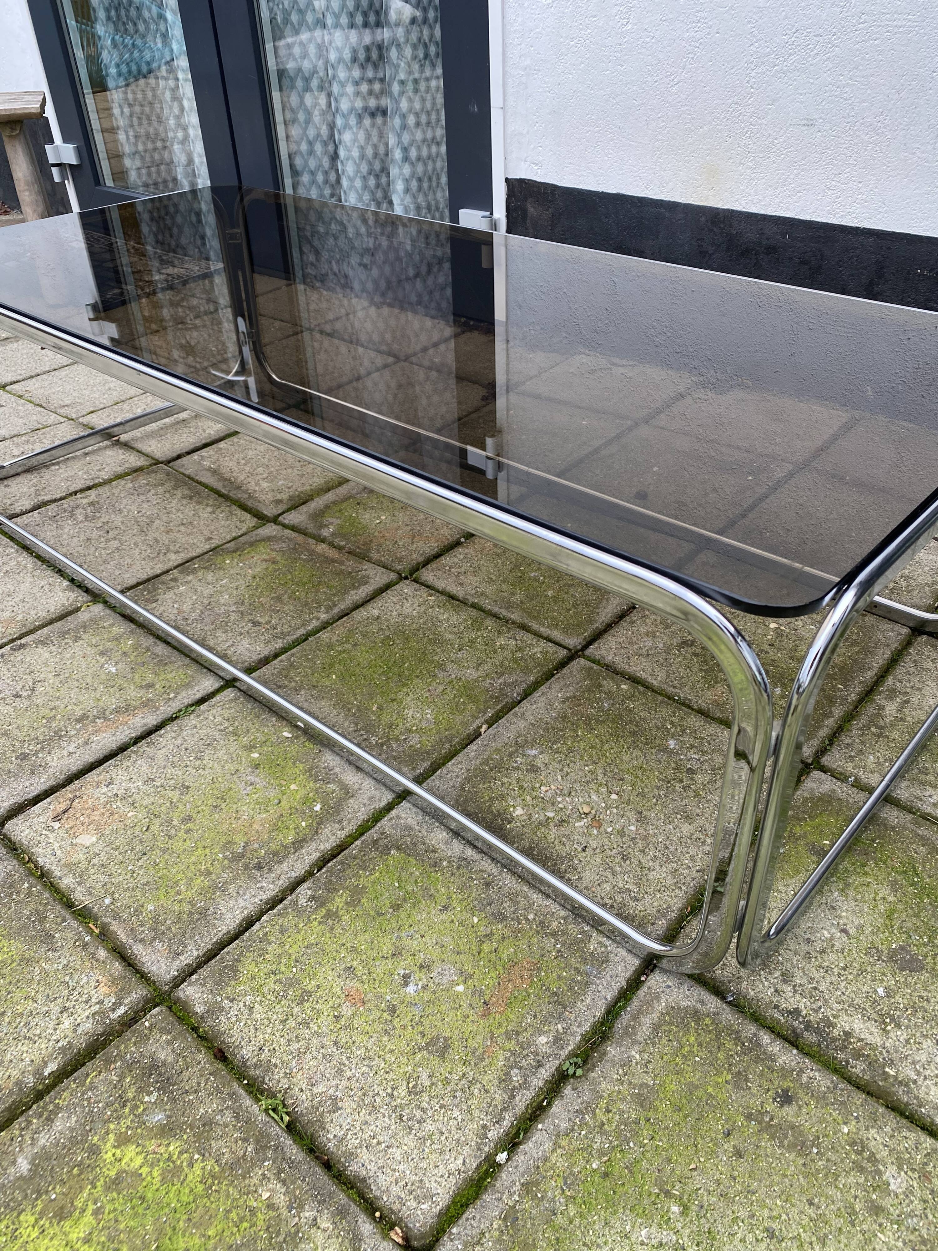 1970’s Chrome and Smoked Glass Salon table