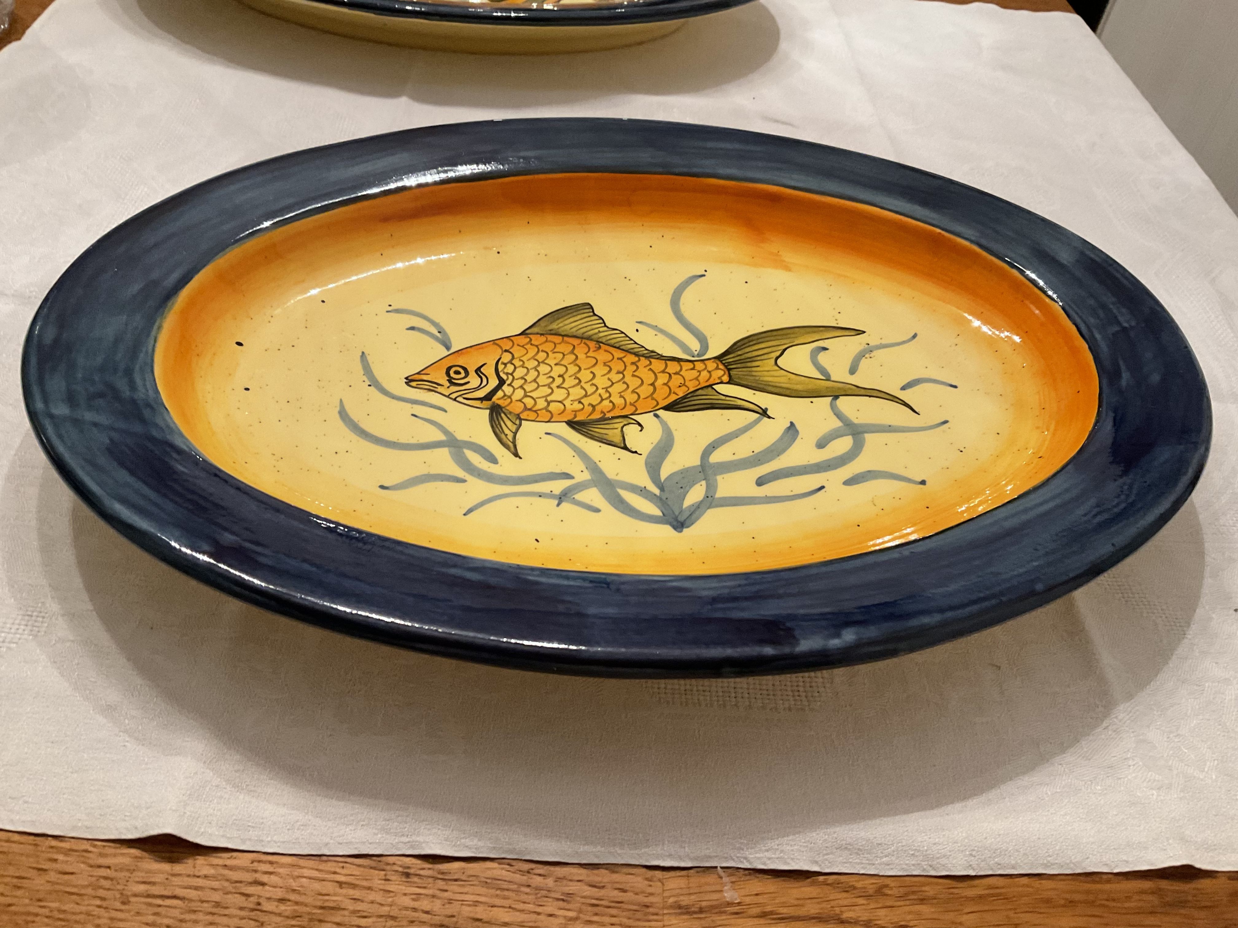 Oval flat . Glazed terracotta . France. Provence