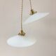 Pair of suspensions in white opaline