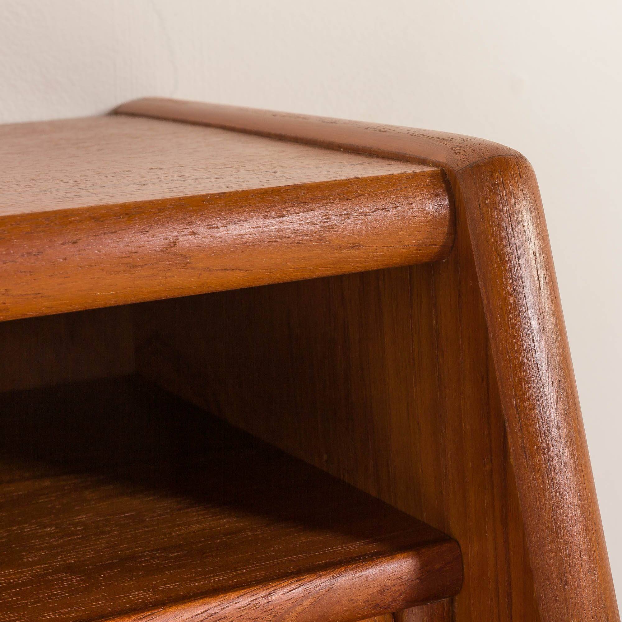 Danish teak mid century modern secretaire cabinet with a desk and vanity