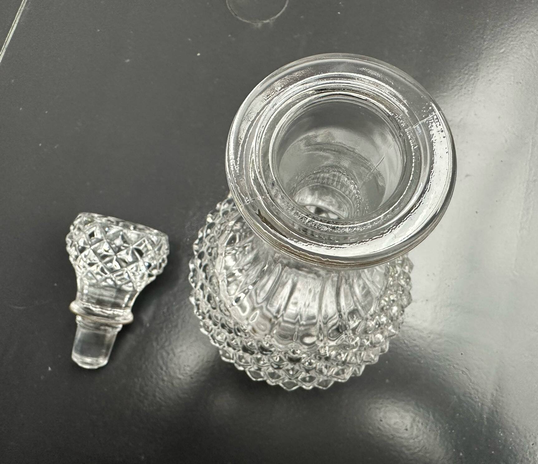 Cristal d'Arques carafe, Longchamps model, 1980s