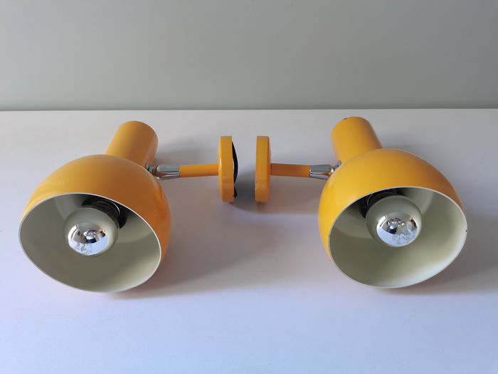Pair of italian wall lamps stilux milano 70s