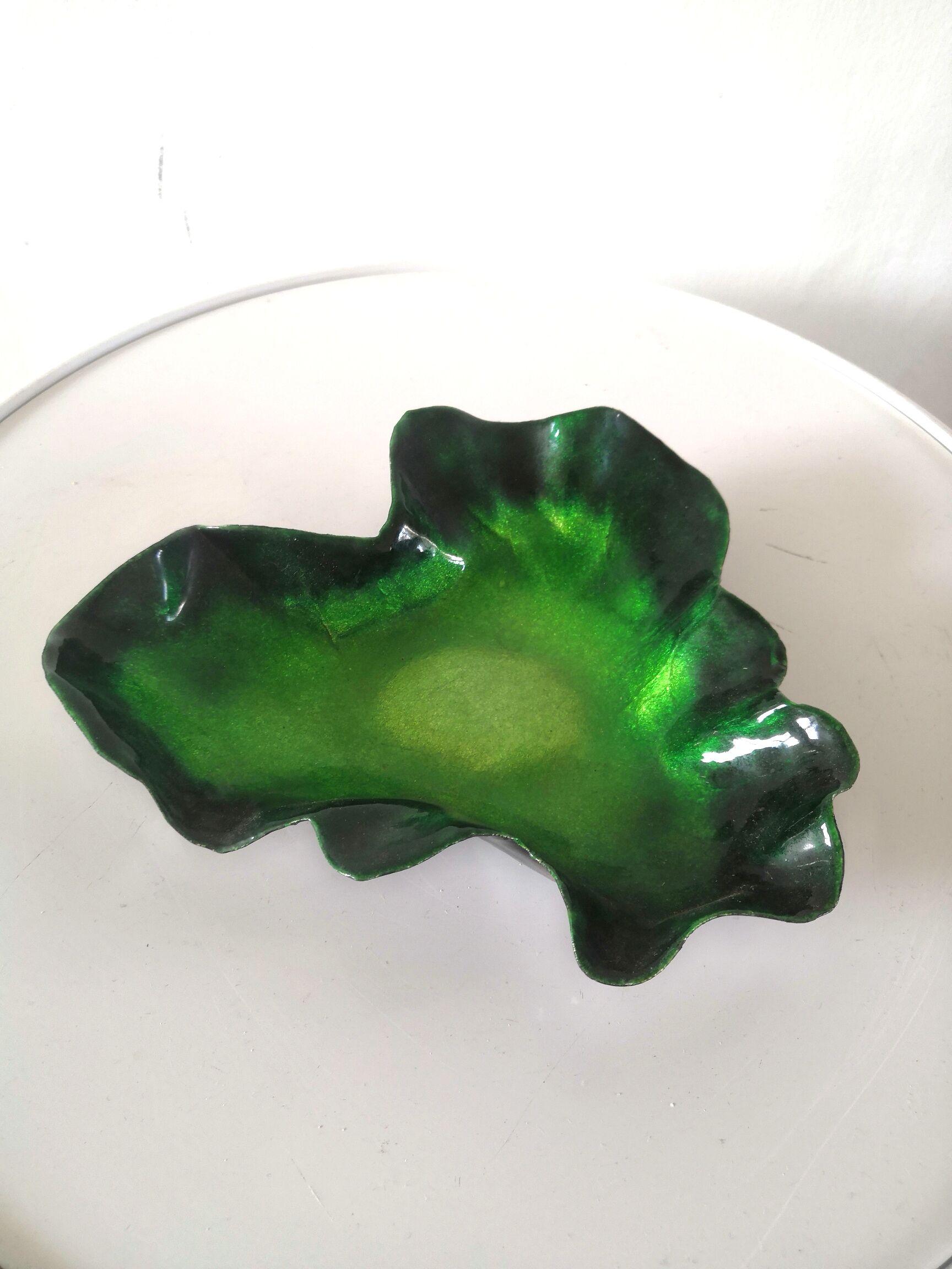 Empty pocket enamels signed Restoueix Limoges design 70s