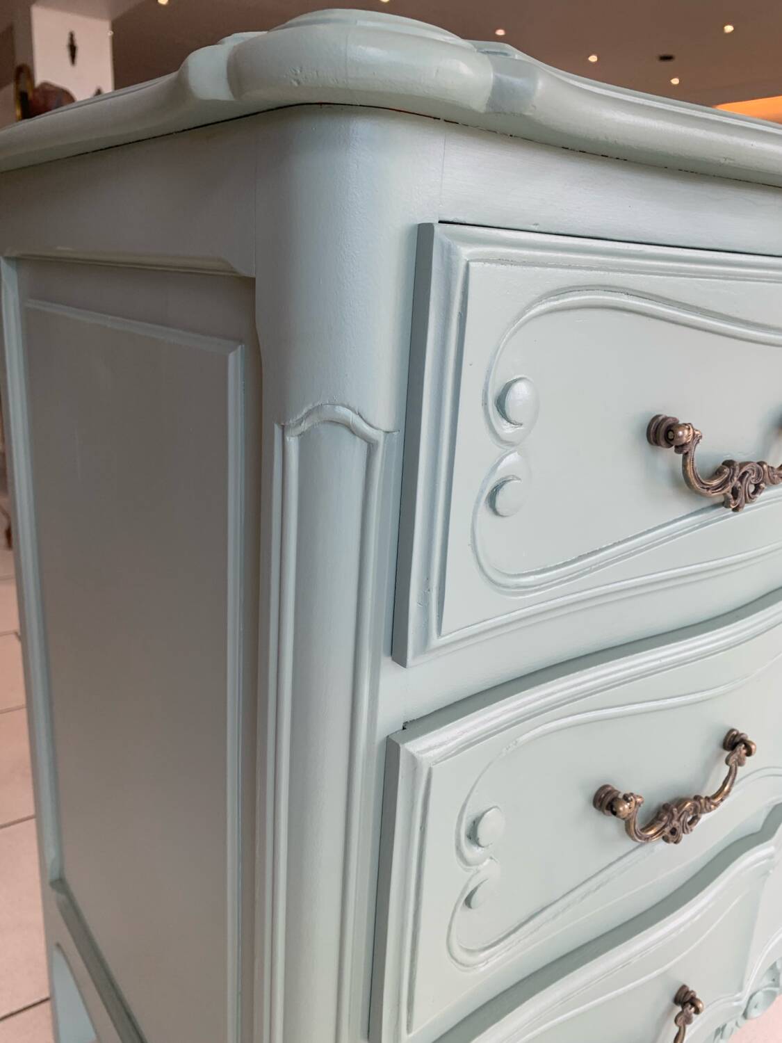 Commode style louis XV Verte