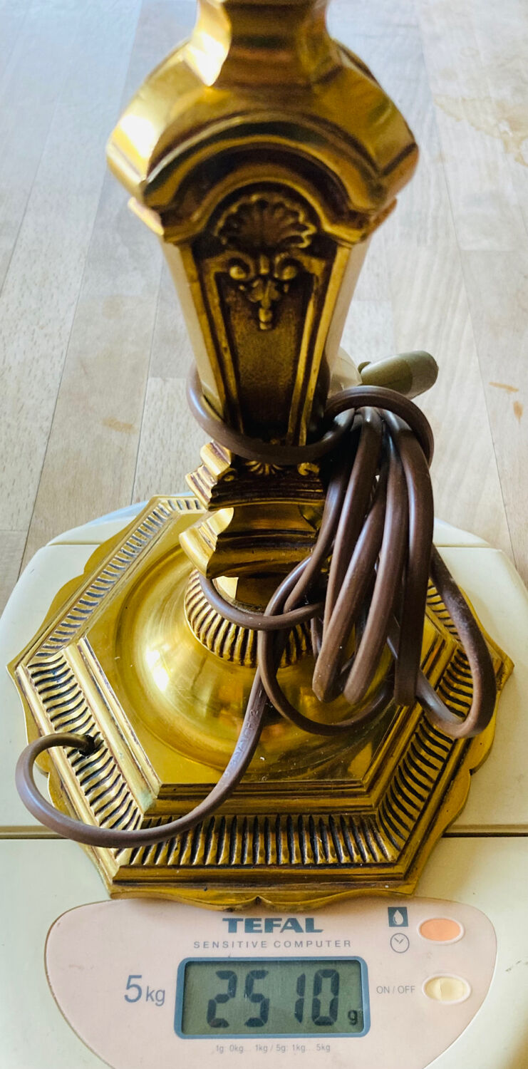 Empire / Directoire living room lamp in gilded bronze, mid-20th century