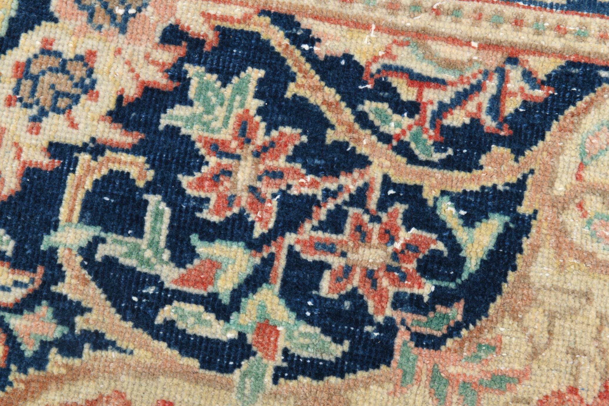 10x13 Tapis Persan Buda Ancien à Médaillon Floral Noué Main, 310x404Cm