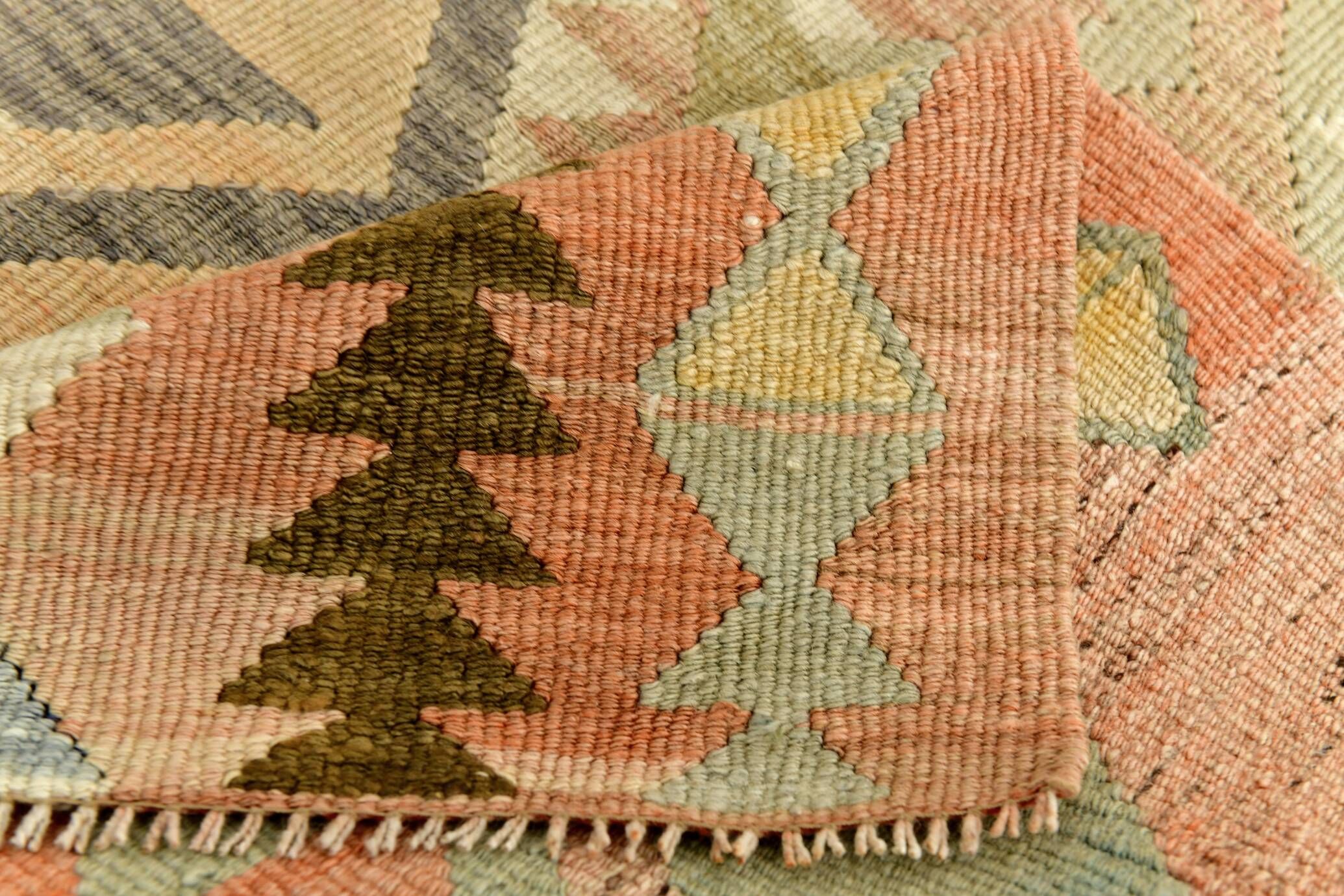 5x7 Brown & Red Turkish Vintage Kilim Rug 148x223Cm SK 35162