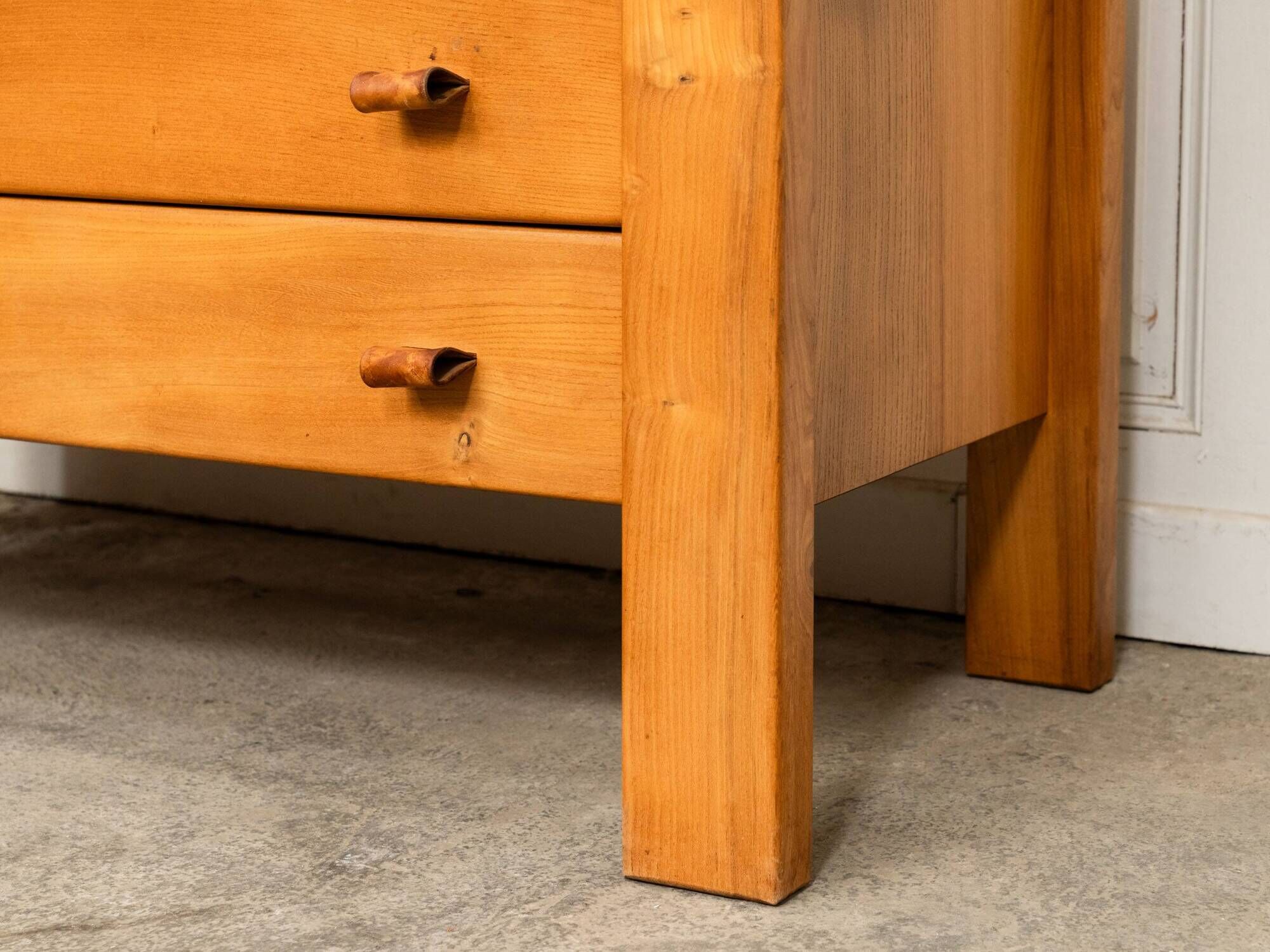 Commode Maison Regain in solid elm, 1960s.