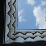 Mirror framing silver carved wood