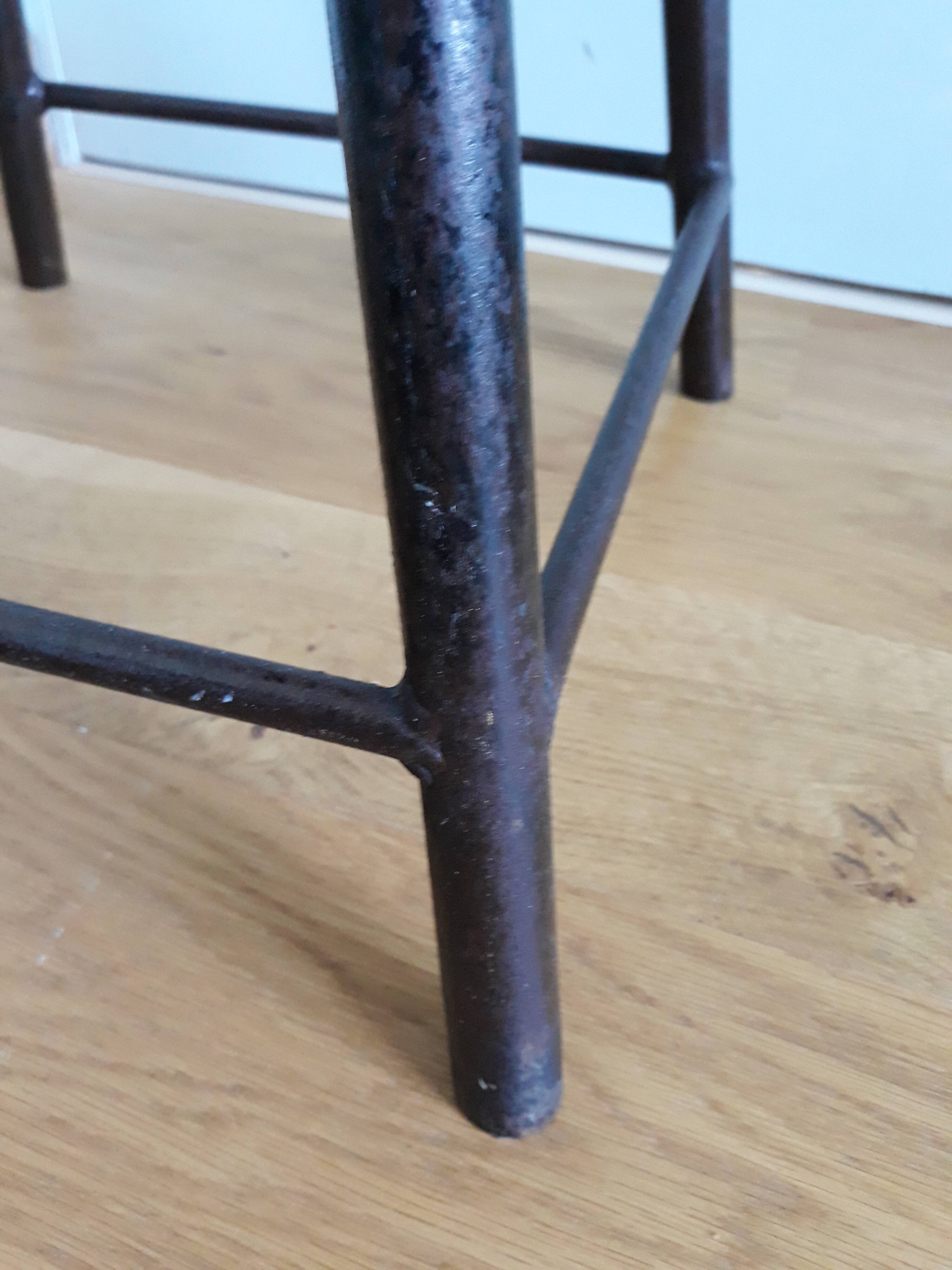 Metal and wood workshop stool industrial style
