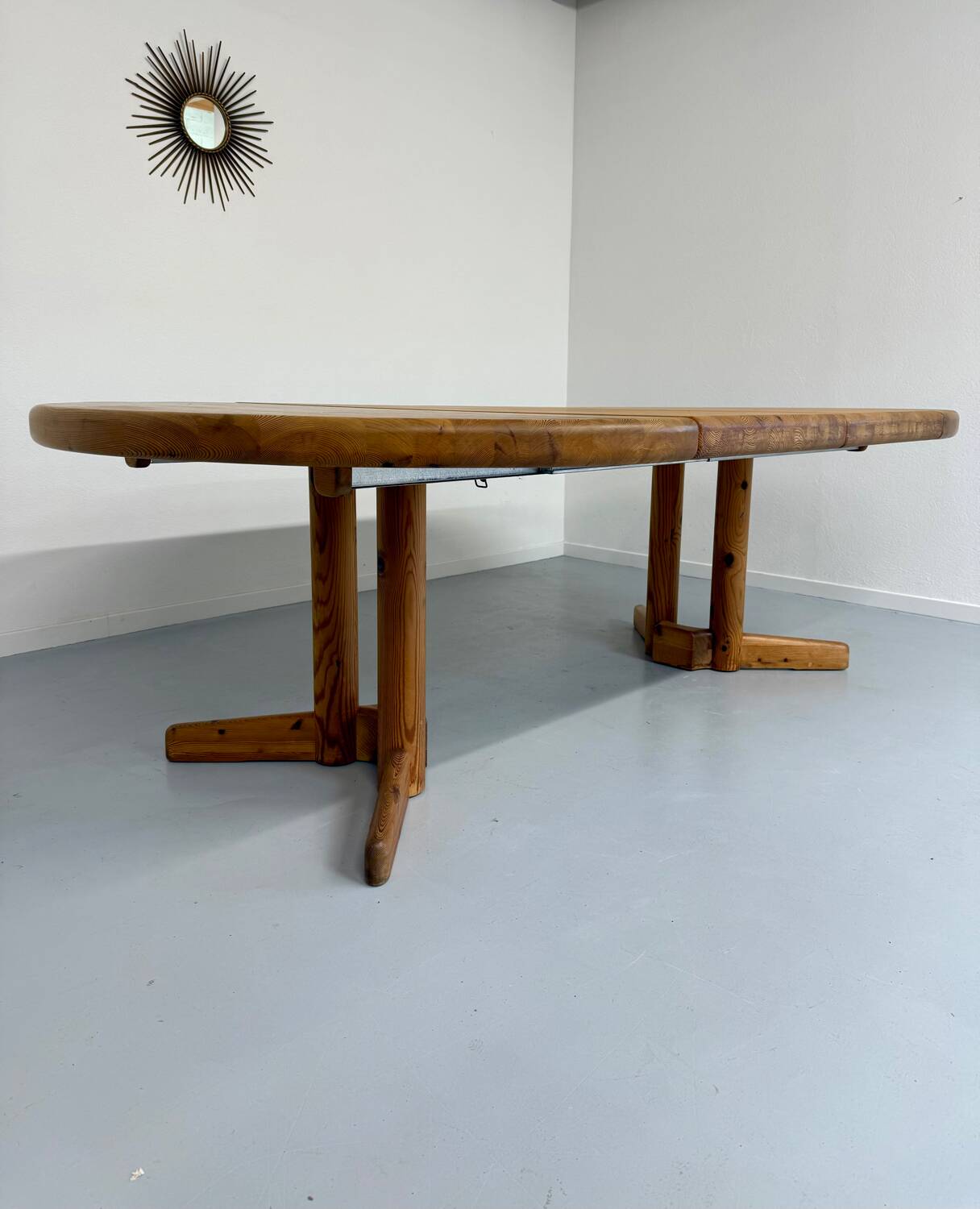 Antique solid pine table, Scandinavian design Rainer Daumiller, 70s