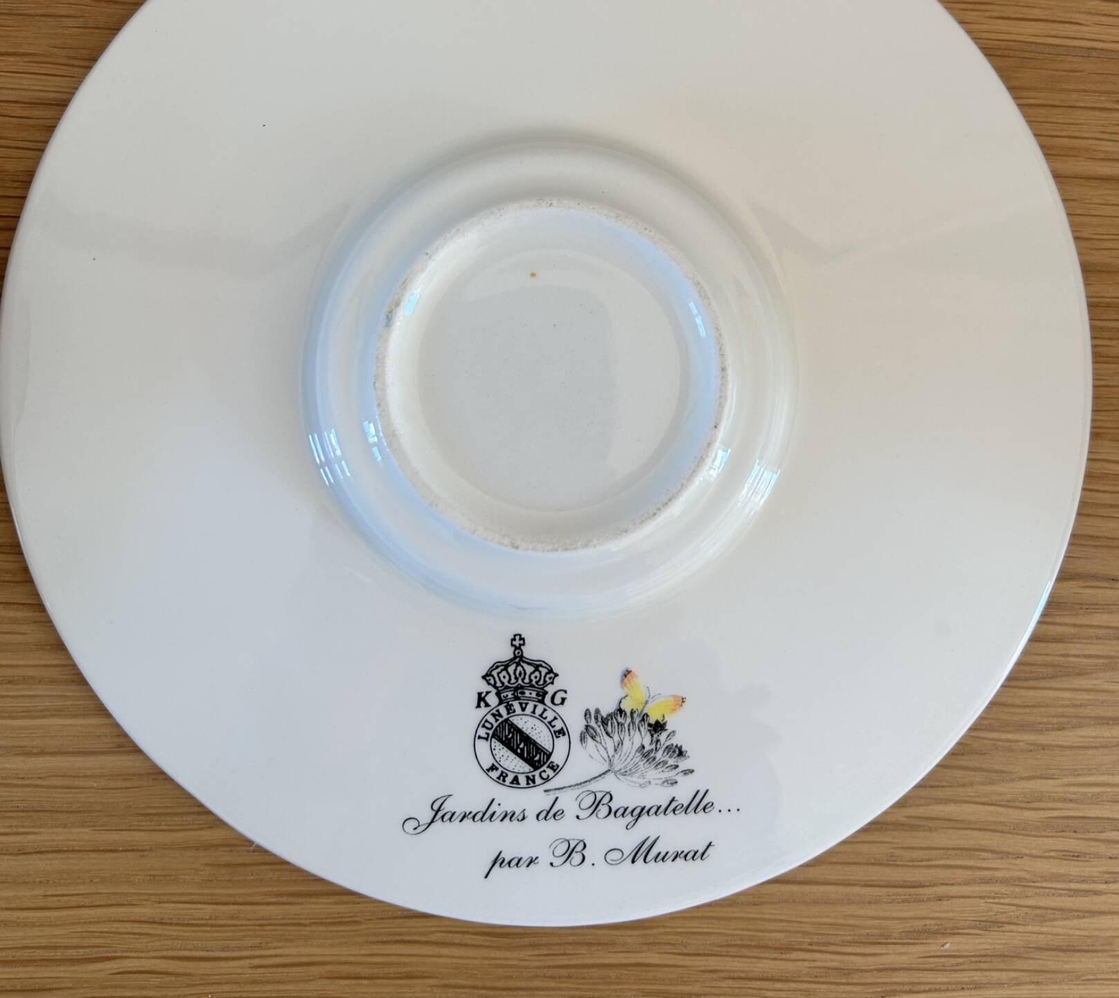 KG Lunéville Garden of Bagatelle tea cups MURAT