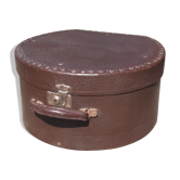 Boite à chapeau carton et cuir marron
