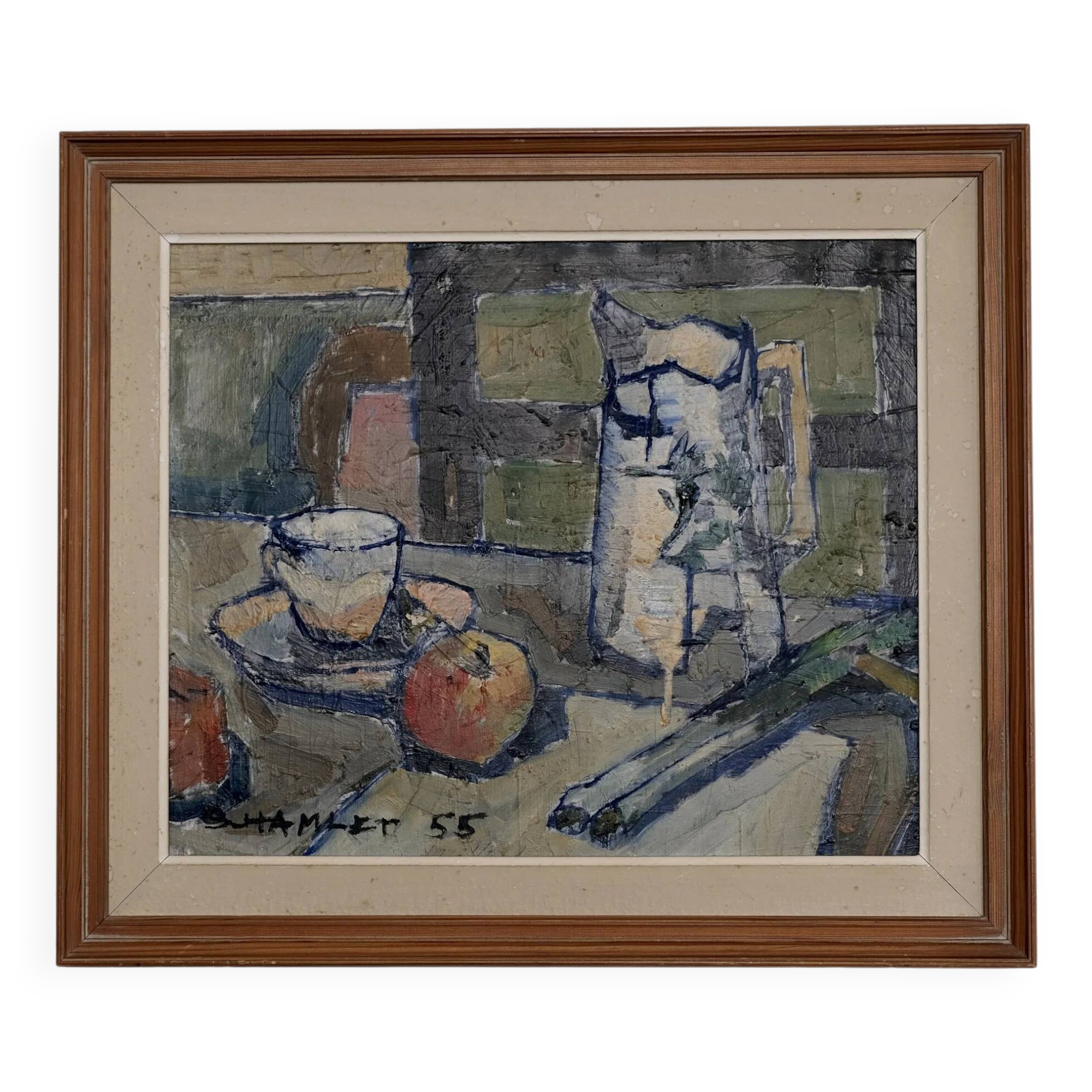 Sven-Olof Hamlet still life oil painting with pitcher | 1955