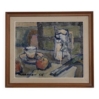 Sven-Olof Hamlet still life oil painting with pitcher | 1955