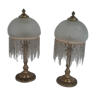 Old pair of bedside lamps