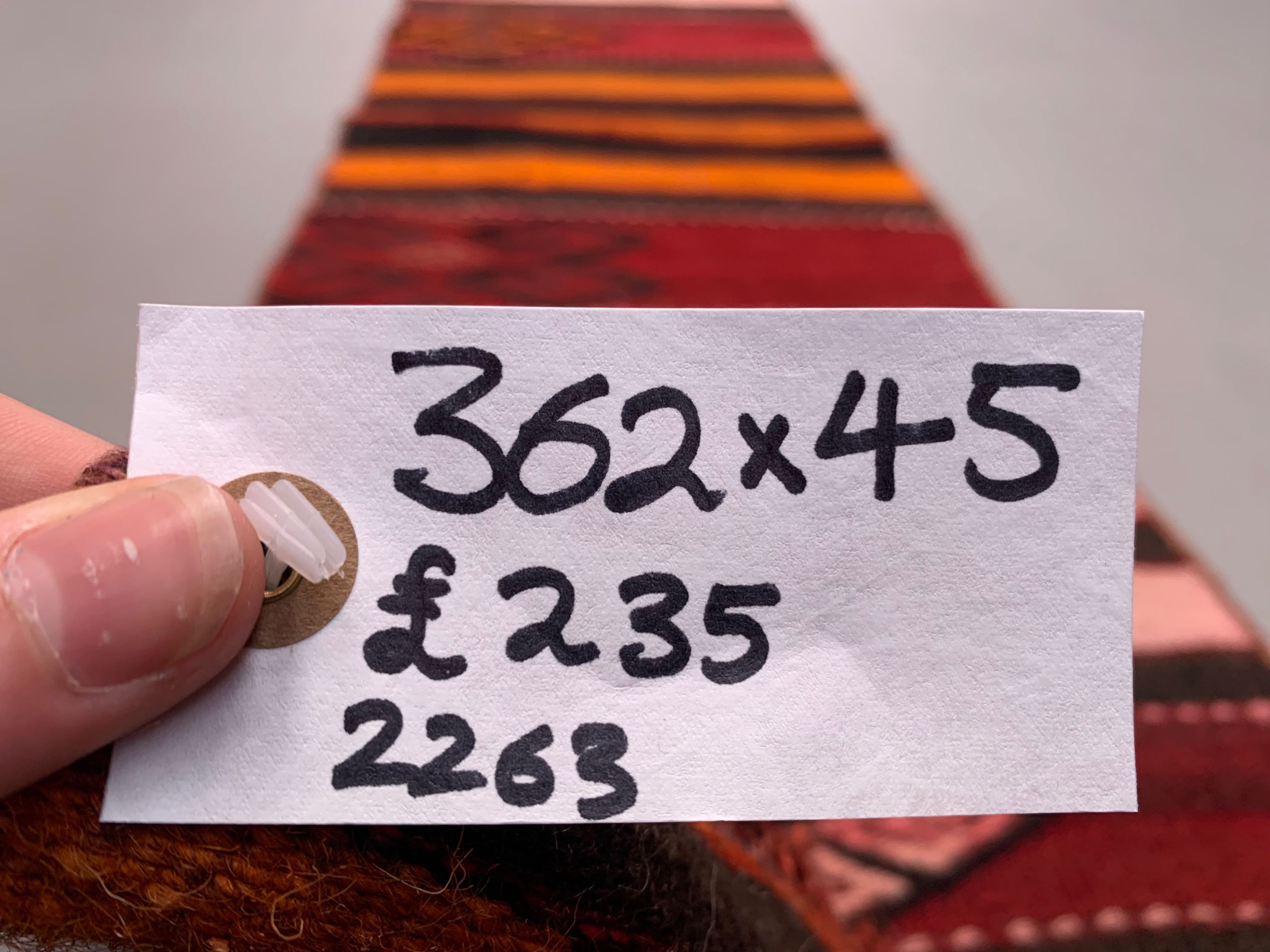 Old Turkish narrow Kilim Runner 362x45 cm shabby chic, vintage kelim