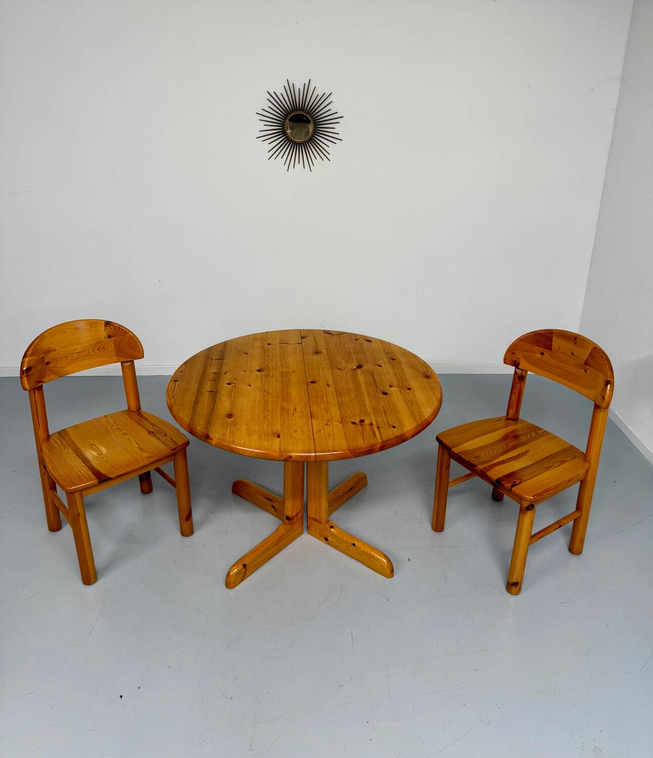Vintage solid pine table, Scandinavian design by Rainer Daumiller, 1970s