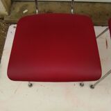 2 chairs in red skaï metal struxture 70s