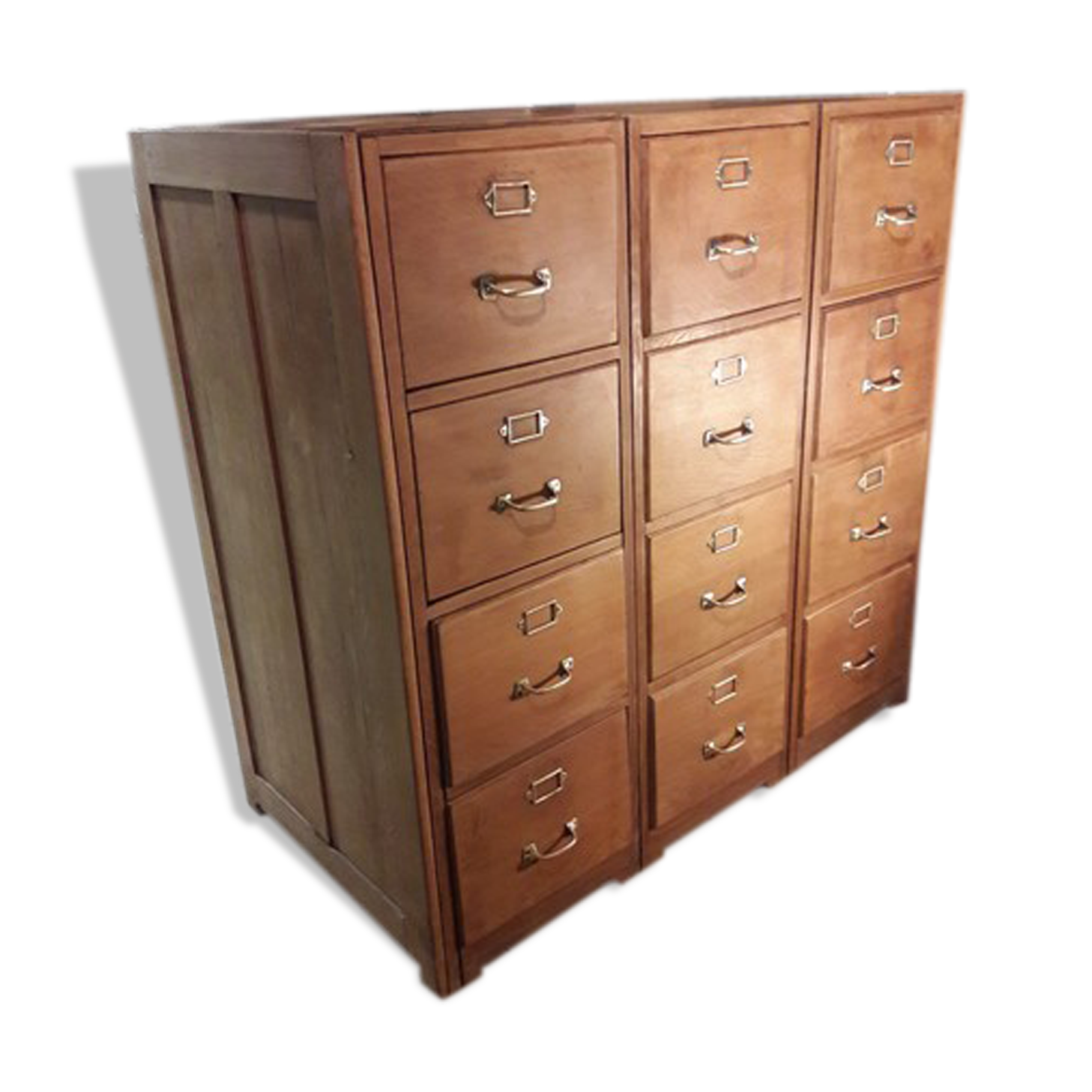 Former furniture of notary in oak 12 drawers 1930