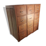 Former furniture of notary in oak 12 drawers 1930