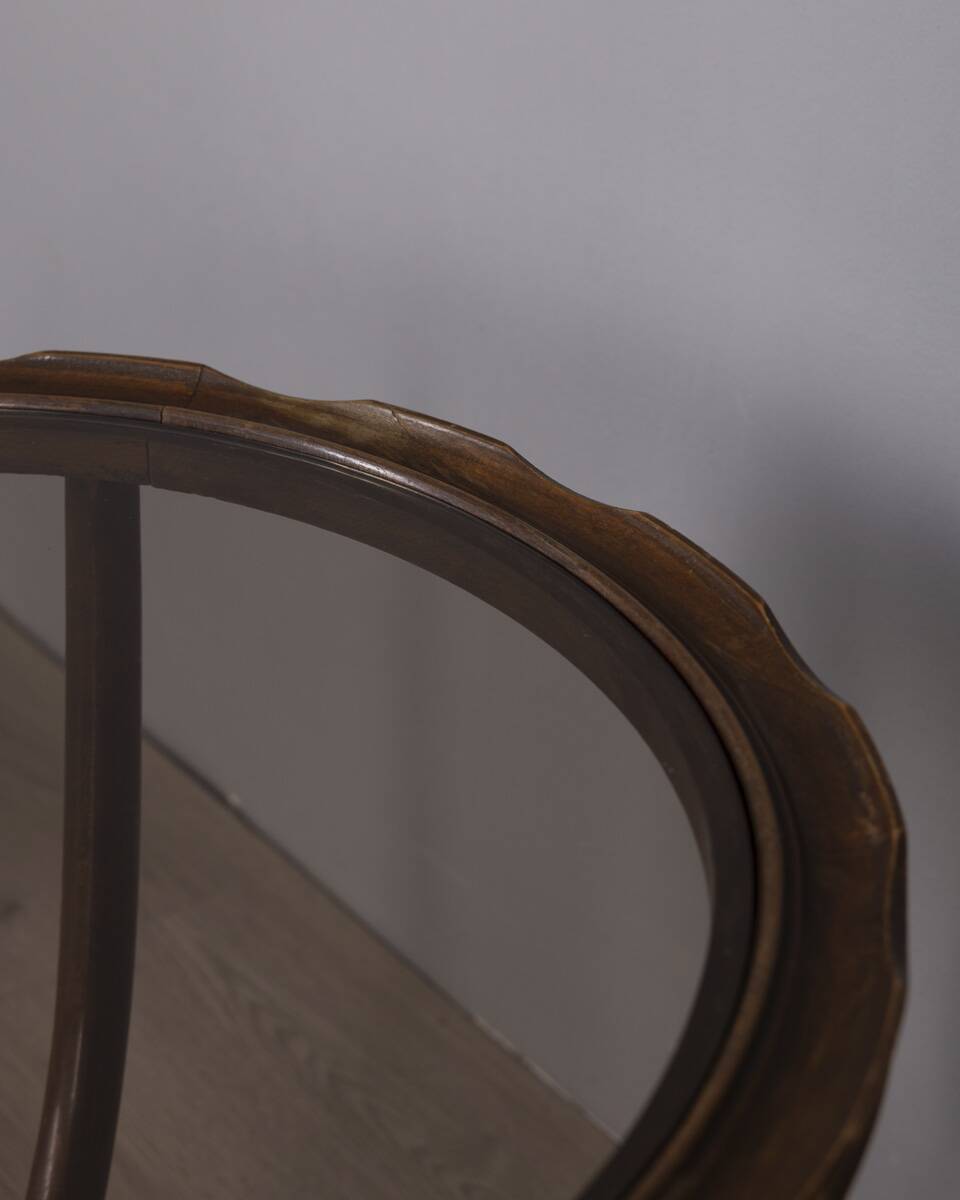 Vintage 1950s wood and glass coffee table, italian design