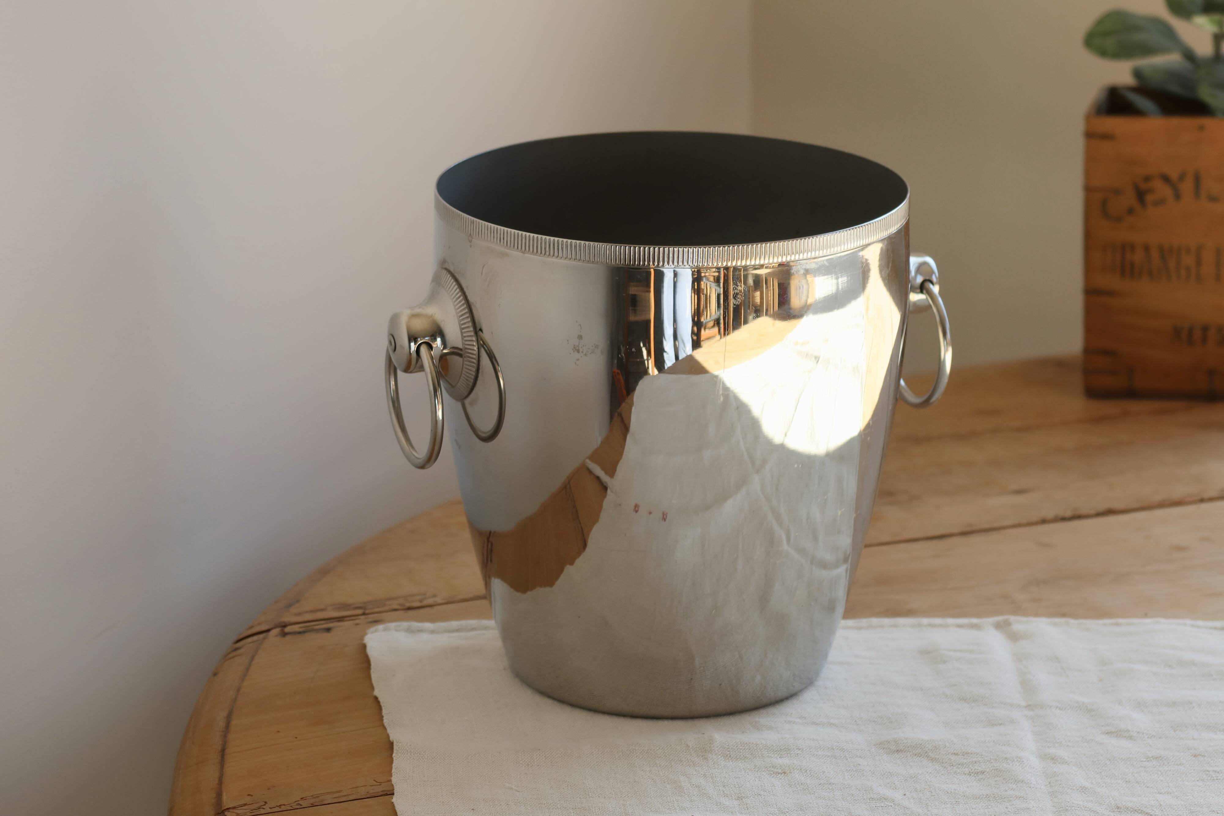 Vintage silver-plated metal champagne bucket Rémy Letang