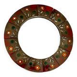 Oswald Tieberghien round ceramic mirror