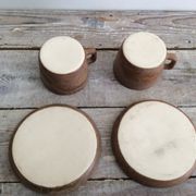 Set of 2 sandstone coffee cups