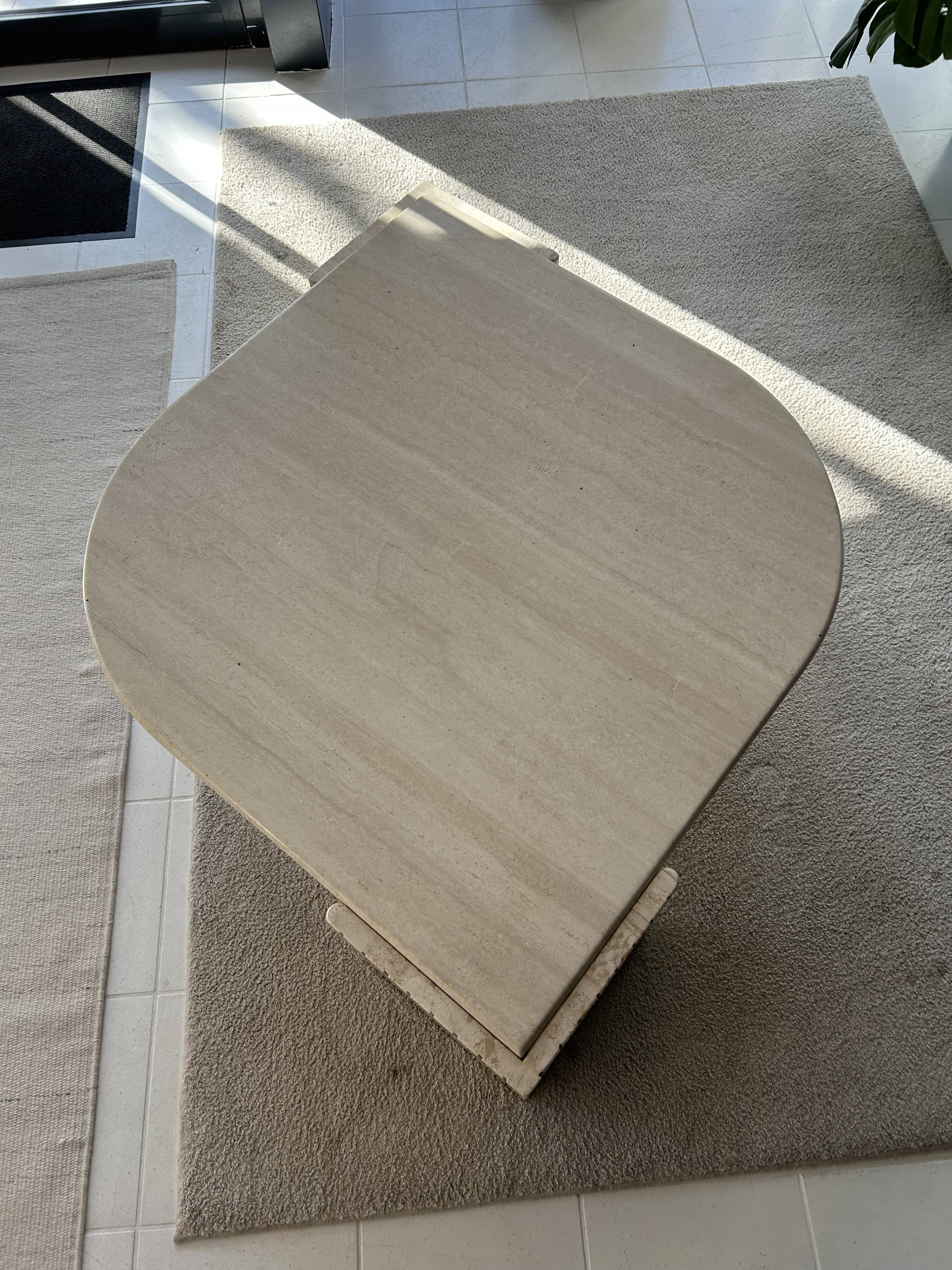 Travertine coffee table Roche Bobois