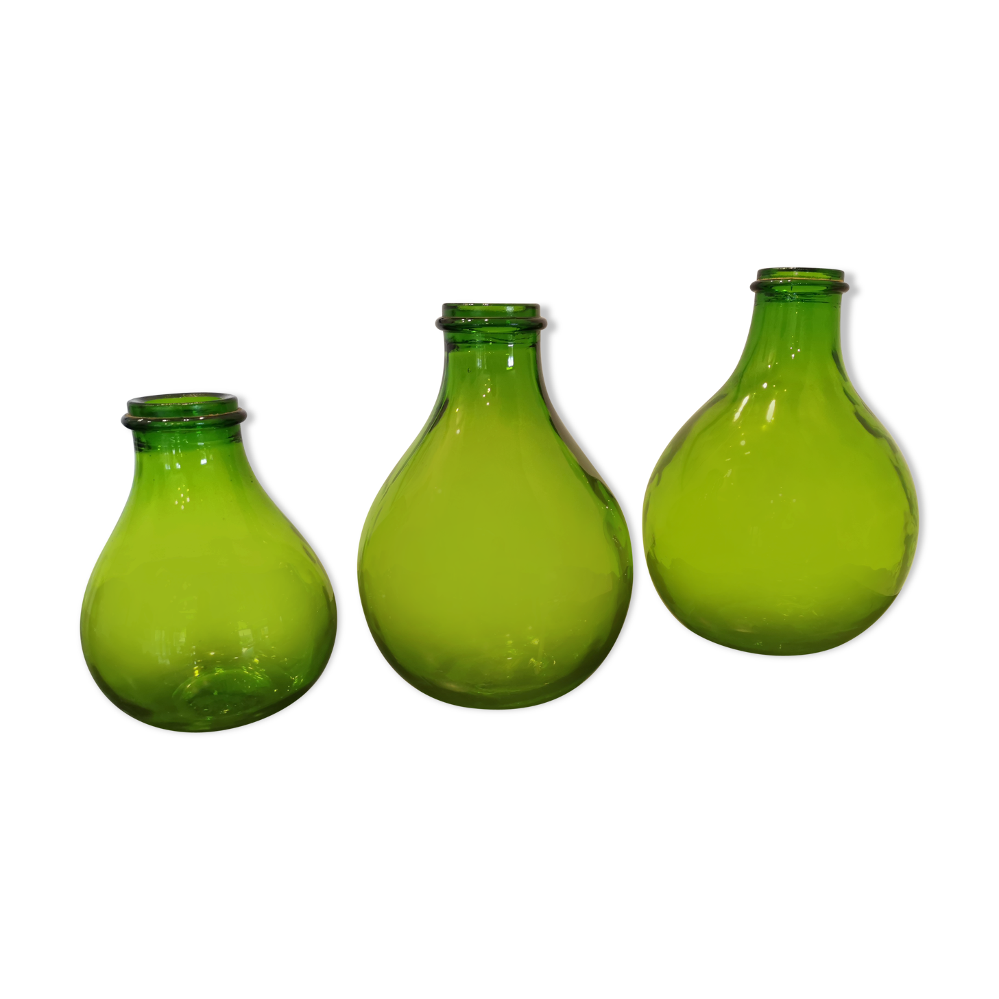 3 pressed glass jars from Italy