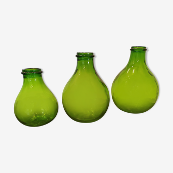 3 pressed glass jars from Italy