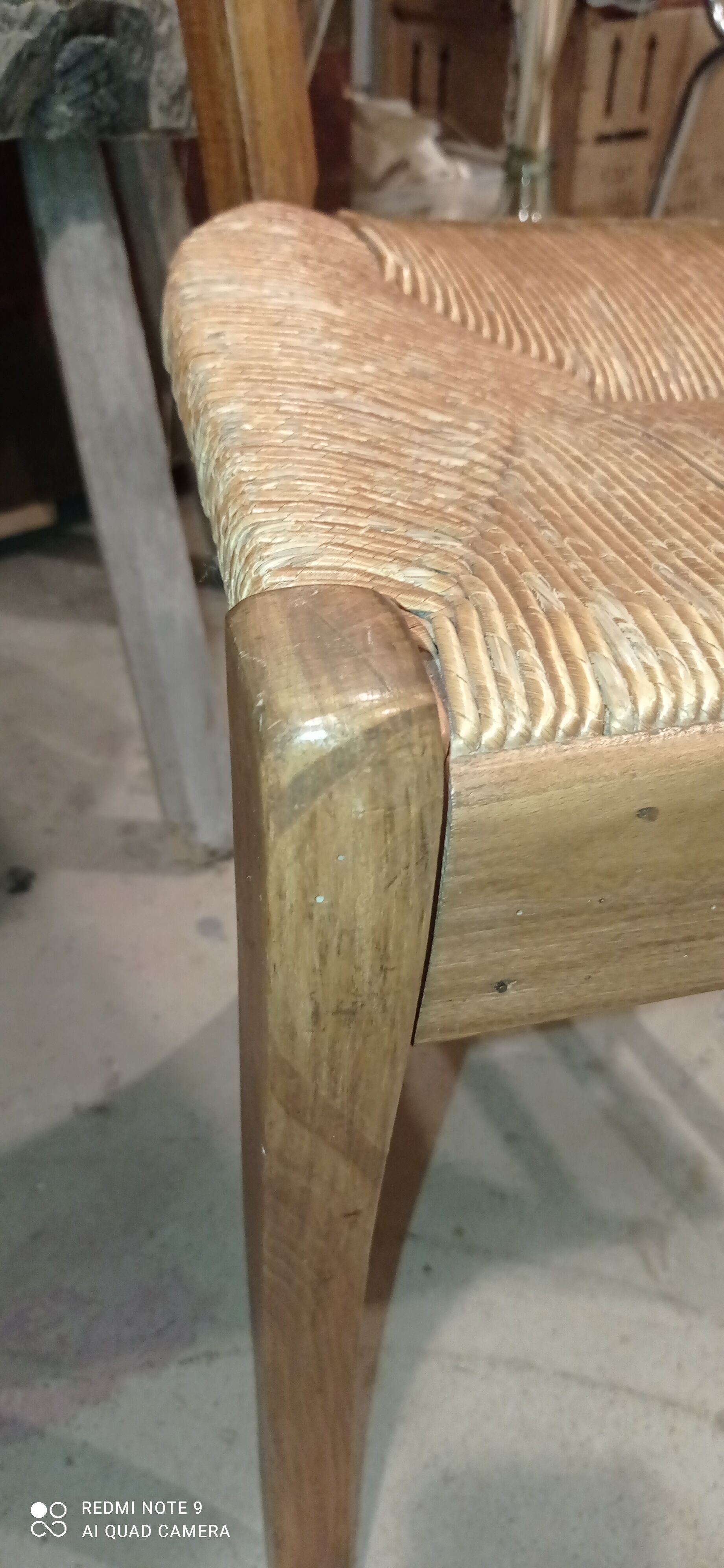Old straw chair
